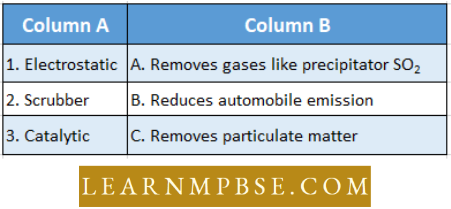 Environmental Pollution And Global Environmental Issues Match The Column Question 113