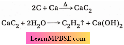 P Block Elements Metallic Calcium Reacts With Carbon And Acetylene And Calcium Hydroxide