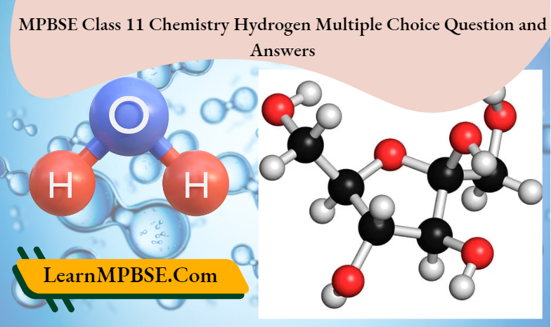 MPBSE Class 11 Chemistry Hydrogen Multiple Choice Question and Answers